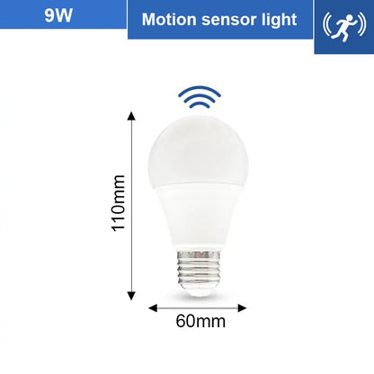 1pc PIR Motion Sensor LED Bulb 6W 9W 12W 15W 18W 20W E27 Radar Sensor Light Lamp Lamparas 110V 220V For Home Stair Pathway