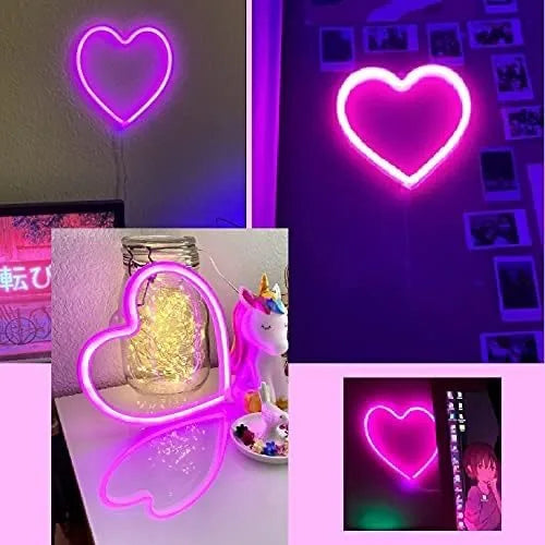 1pc USB Atmosphere Led Neon Light Sign Heart Shape Wall Mounted Night Light For Valentine's Day Bar Bedroom Living Room