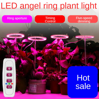 VnnZzo Grow Light 5V USB Phytolamp For Plants Led Full Spectrum Angel Ring Plant   Lamp For Indoor Flower Greenhouse Seedling