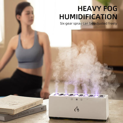 Heavy Fog Air Humidifier USB Ultrasonic Cool Mist Maker with RGB LED Lamp Follow Sound Rhythm Spray for Home Room Aroma Diffuser