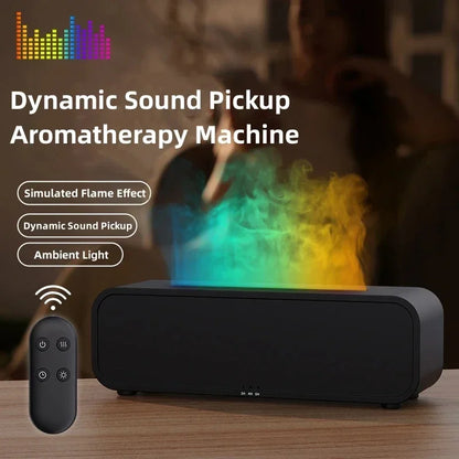 New Simulated Flame Aromatherapy Machine Remote Control 7-Color Lighting Timing Mute Humidification Household Perfume Dilator