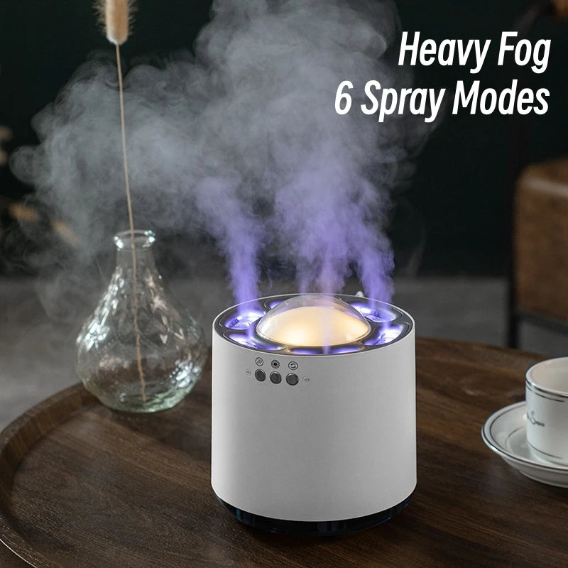 New Desktop Dynamic Music Ultrasound Flame Air Humidifier Home 900ML RGB Led Light Humidifier Diffuser Machine Mist Maker