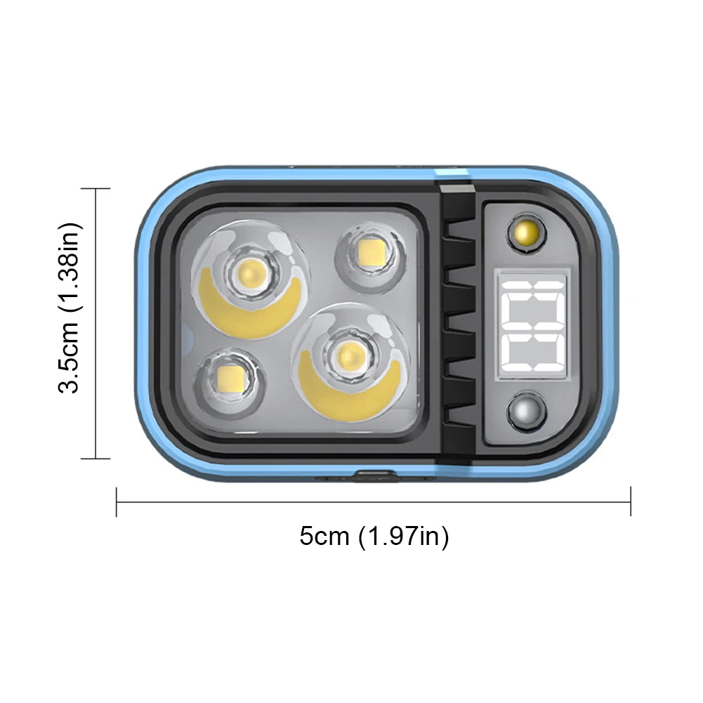 LED Headlamp Flashlight Motion Sensor Rechargeable Hard Hat Headlight Digital Display Head Lamp for Outdoor Fishing Cycling