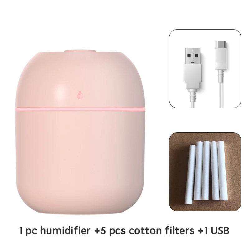 Portable USB Ultrasonic Air Mini Humidifier Essential Oil Diffuser Car Purifier Aroma Anion Mist Maker with LED Lamp Lighting