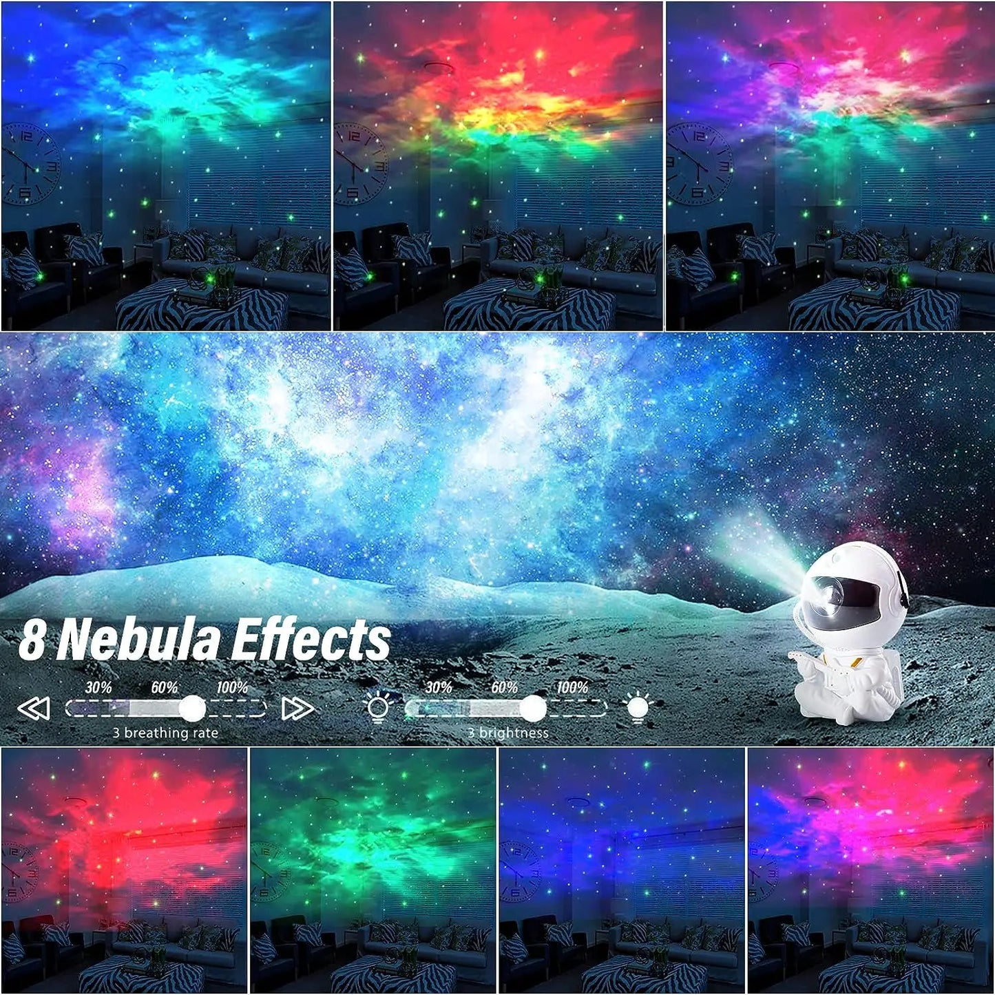 Galaxy Star Projector Starry Sky Night Light Astronaut Lamp Home Room Decor Decoration Bedroom Decorative Christmas Gift