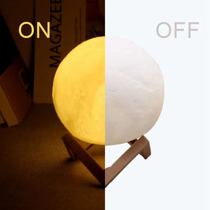 LED Moon Lamp Night Light 3D Printing Moonlight 8cm Battery Powered Star Light Bedroom Decoration Night Light Children's DayGift