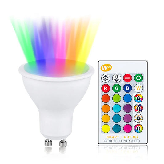 85-265V 10W GU10 LED Bulb 16 Colors RGB+CW+WW Lamp Spotlight  IR Remote Control Ampoule Bombillas Room Home Party Festival Decor