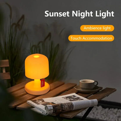 Sunset Night Light Led Table Lamp Mini USB Rechargeable Desk Bedside Bedroom Bar Room Decor Atmosphere Mood Light Minimalist