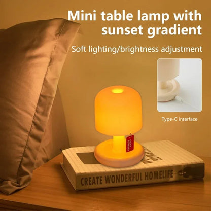 Sunset Night Light Led Table Lamp Mini USB Rechargeable Desk Bedside Bedroom Bar Room Decor Atmosphere Mood Light Minimalist