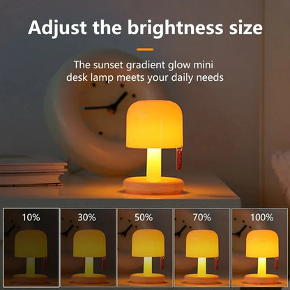 Sunset Night Light Led Table Lamp Mini USB Rechargeable Desk Bedside Bedroom Bar Room Decor Atmosphere Mood Light Minimalist