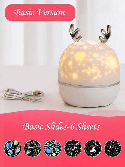 Deer LED Night Light Starry Sky Projector Child Bluetooth Music Player Rotated Romantic Projection Lamp Birthday Gifts