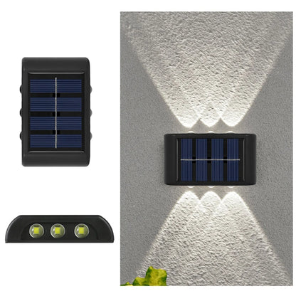 6LED Solar Lights, Outdoor Atmosphere Wall Lamp,Up And Down Light Control for Garden Yard Street Balcony Terrace Camping Decor